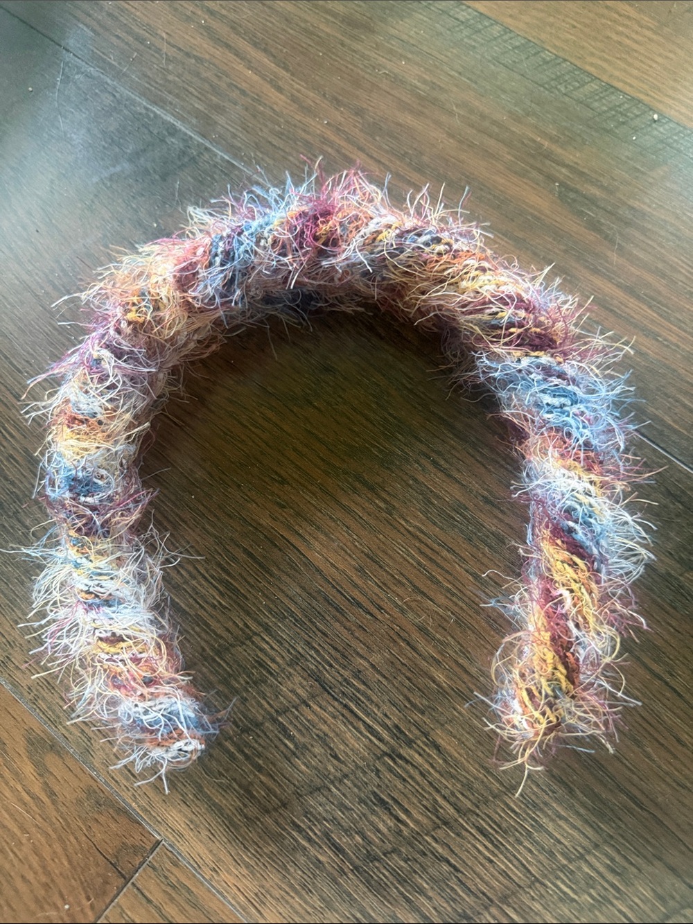 Fuzzy Multicolor Braided Headband